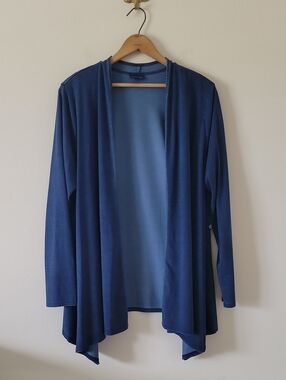 J Jill Pure Jill Indigo Drape Cardigan Size Large